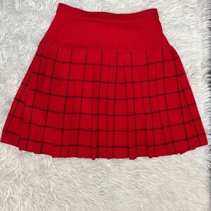 St. John Red And Black Plaid‎ Pleated Catholic School Girl Skirt Size 6